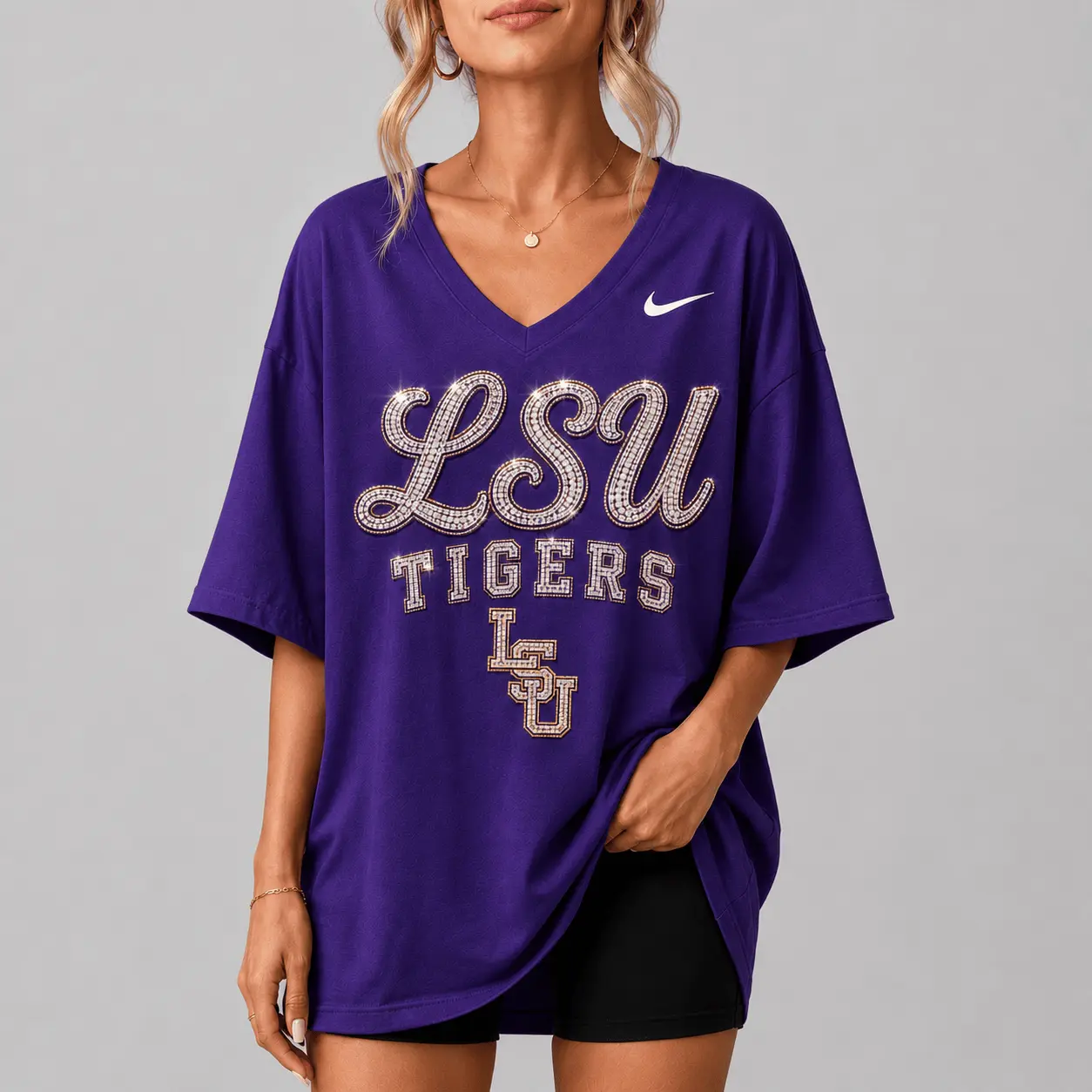 LSU Tigers | Premium NCAA Girl Power Comfort V-neck NY - Image 2