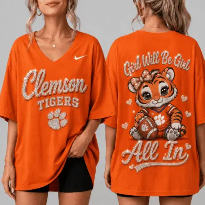 Clemson Tigers | Premium NCAA Girl Power Comfort V-neck NY