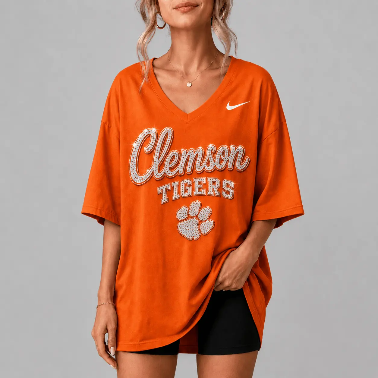 Clemson Tigers | Premium NCAA Girl Power Comfort V-neck NY - Image 2