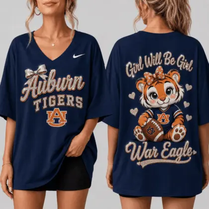 Auburn Tigers | Premium NCAA Girl Power Comfort V-neck NY