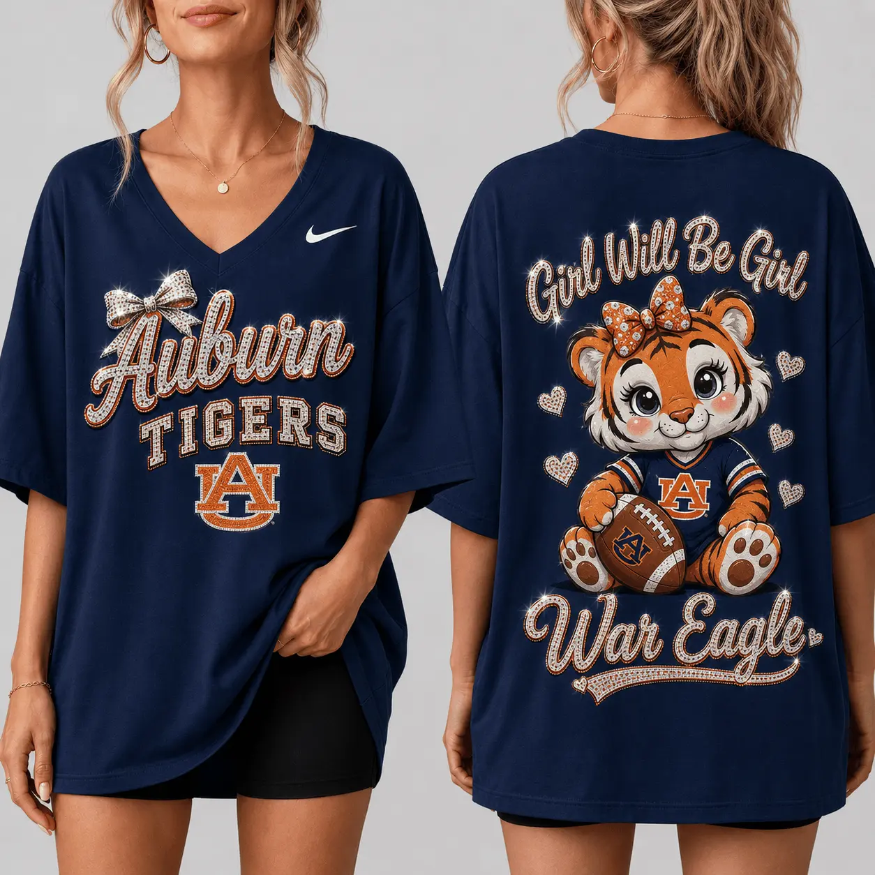 Auburn Tigers | Premium NCAA Girl Power Comfort V-neck NY