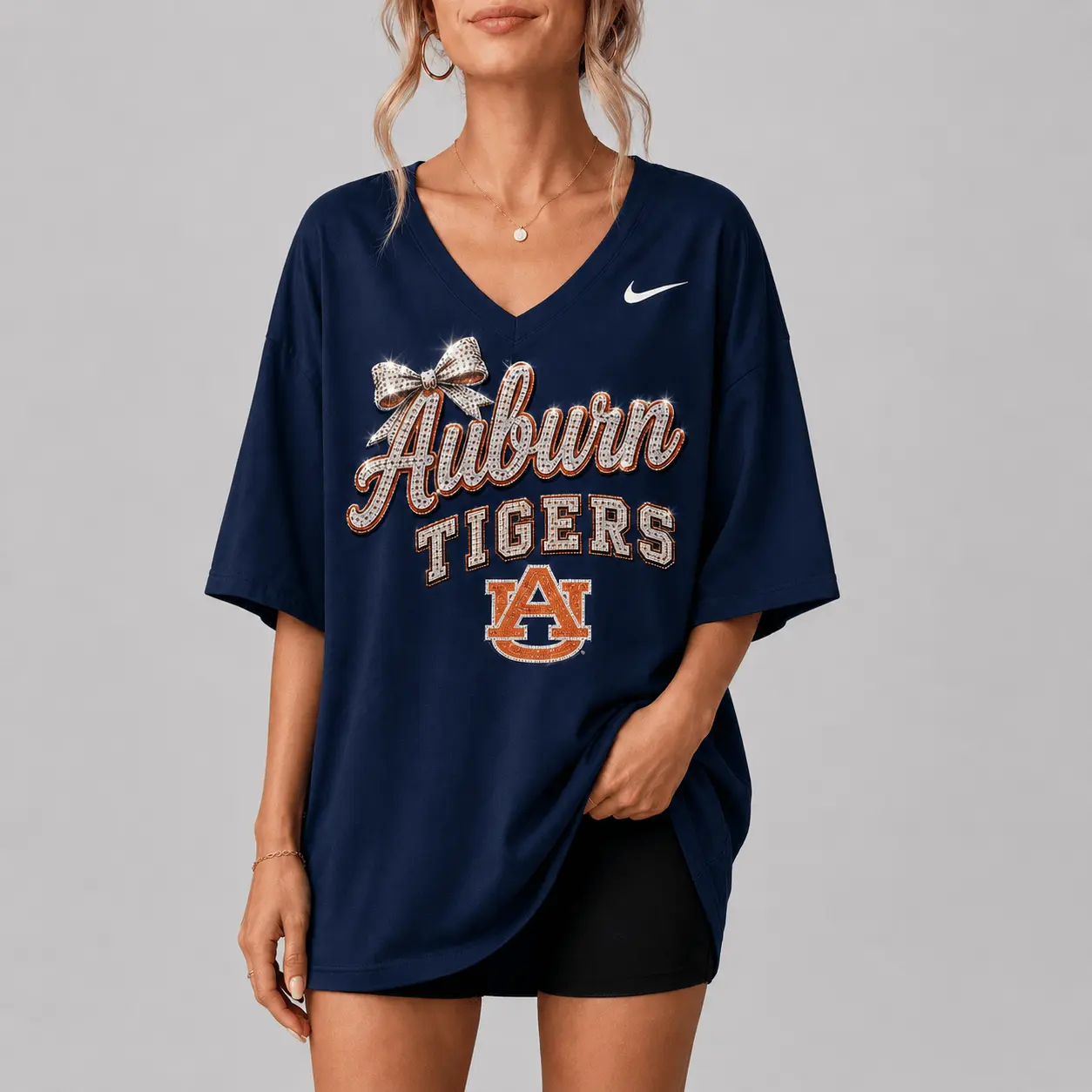Auburn Tigers | Premium NCAA Girl Power Comfort V-neck NY - Image 2