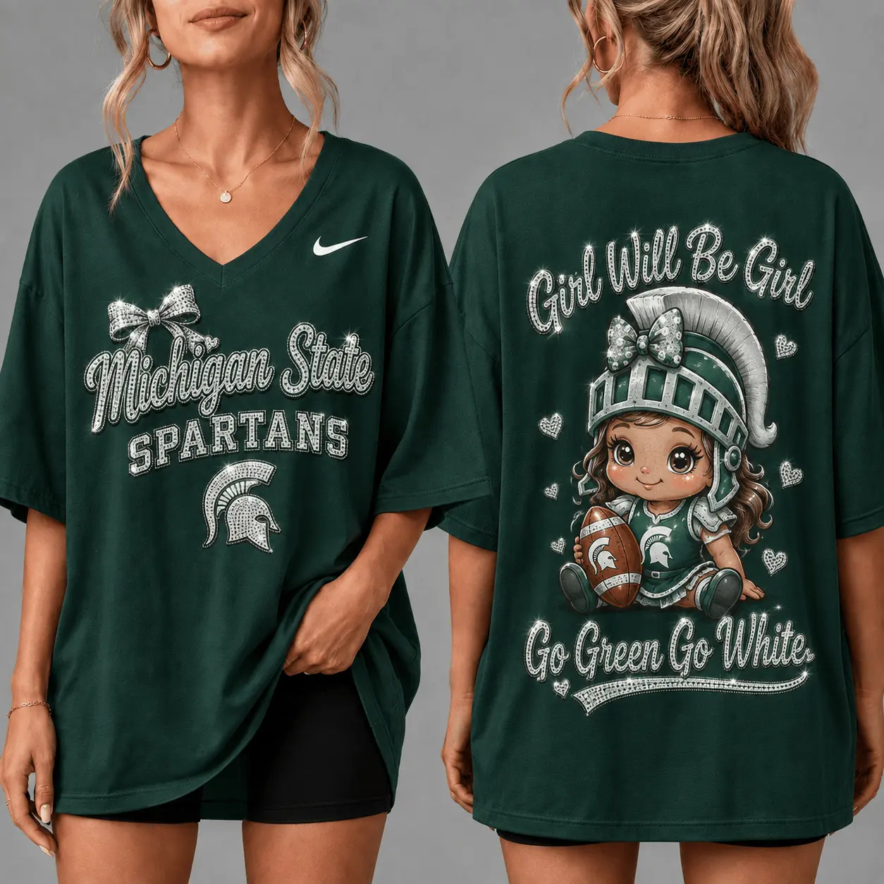 Michigan State Spartans | Premium NCAA Girl Power Comfort V-neck NY