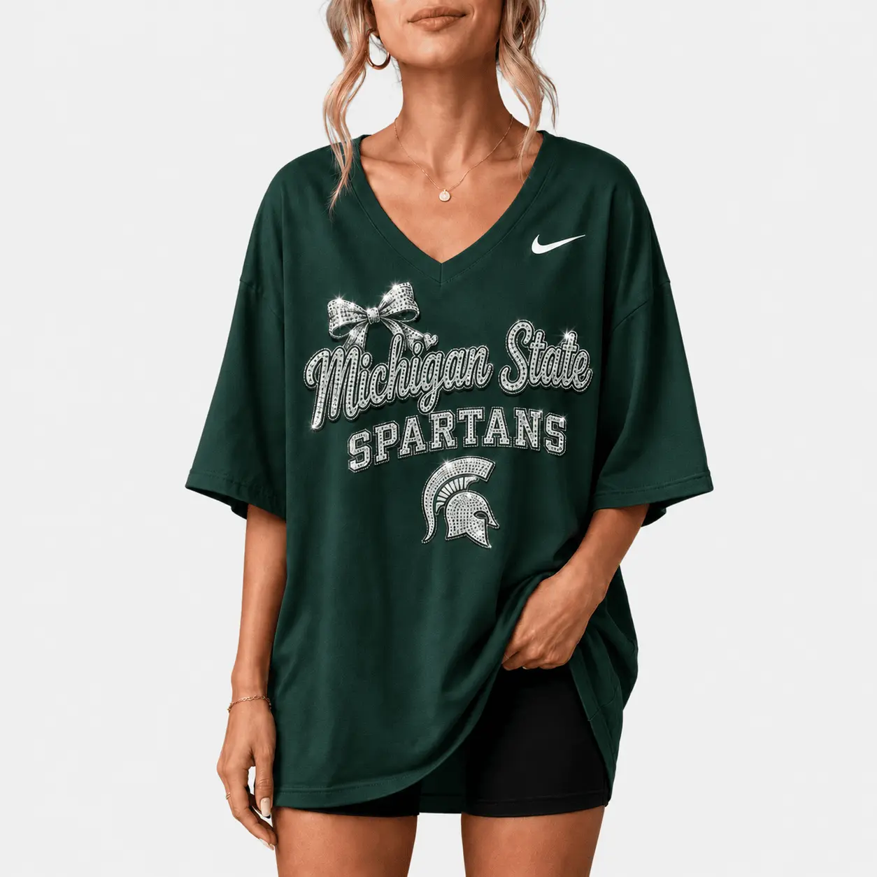 Michigan State Spartans | Premium NCAA Girl Power Comfort V-neck NY - Image 2