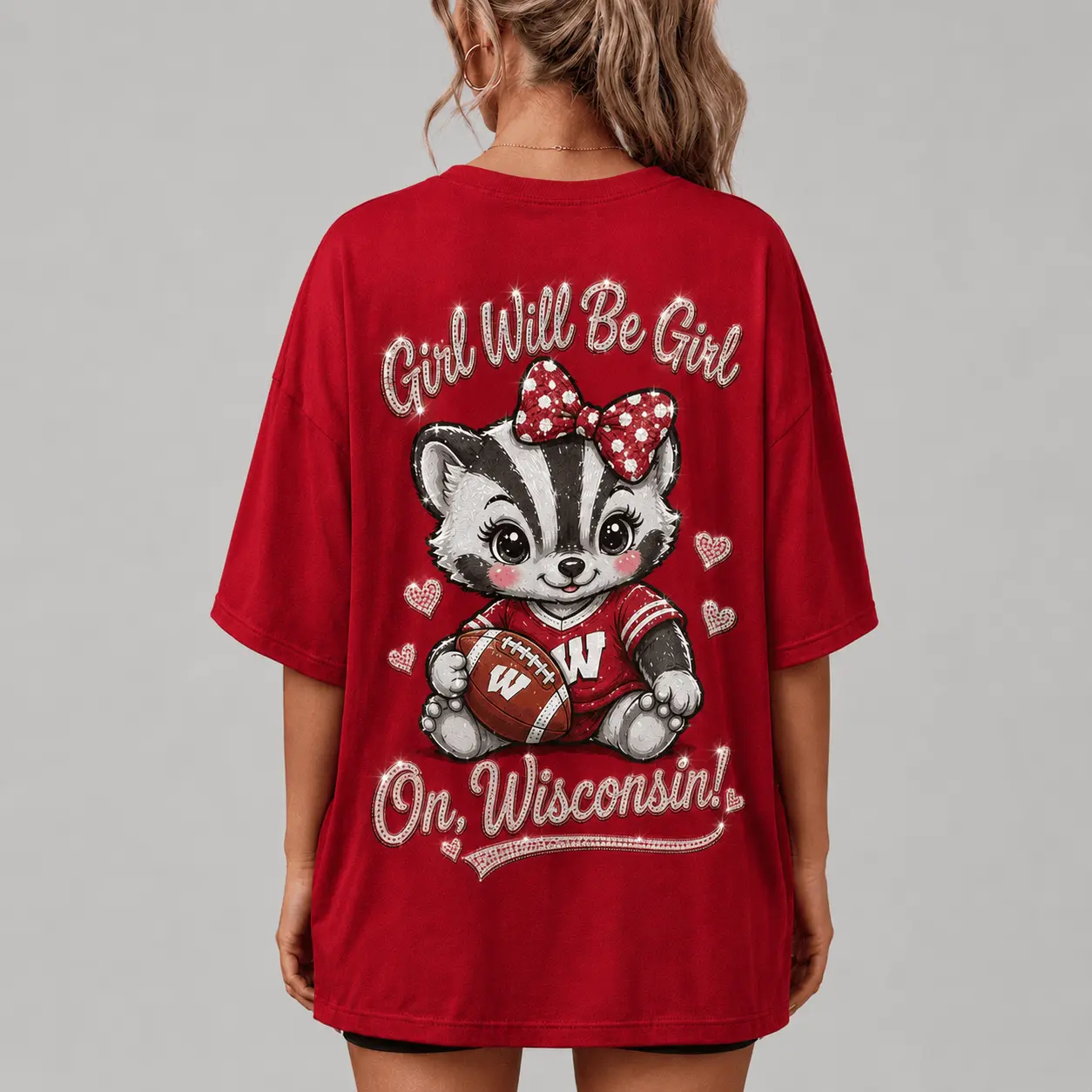 Wisconsin Badgers | Premium NCAA Girl Power Comfort V-neck NY - Image 3