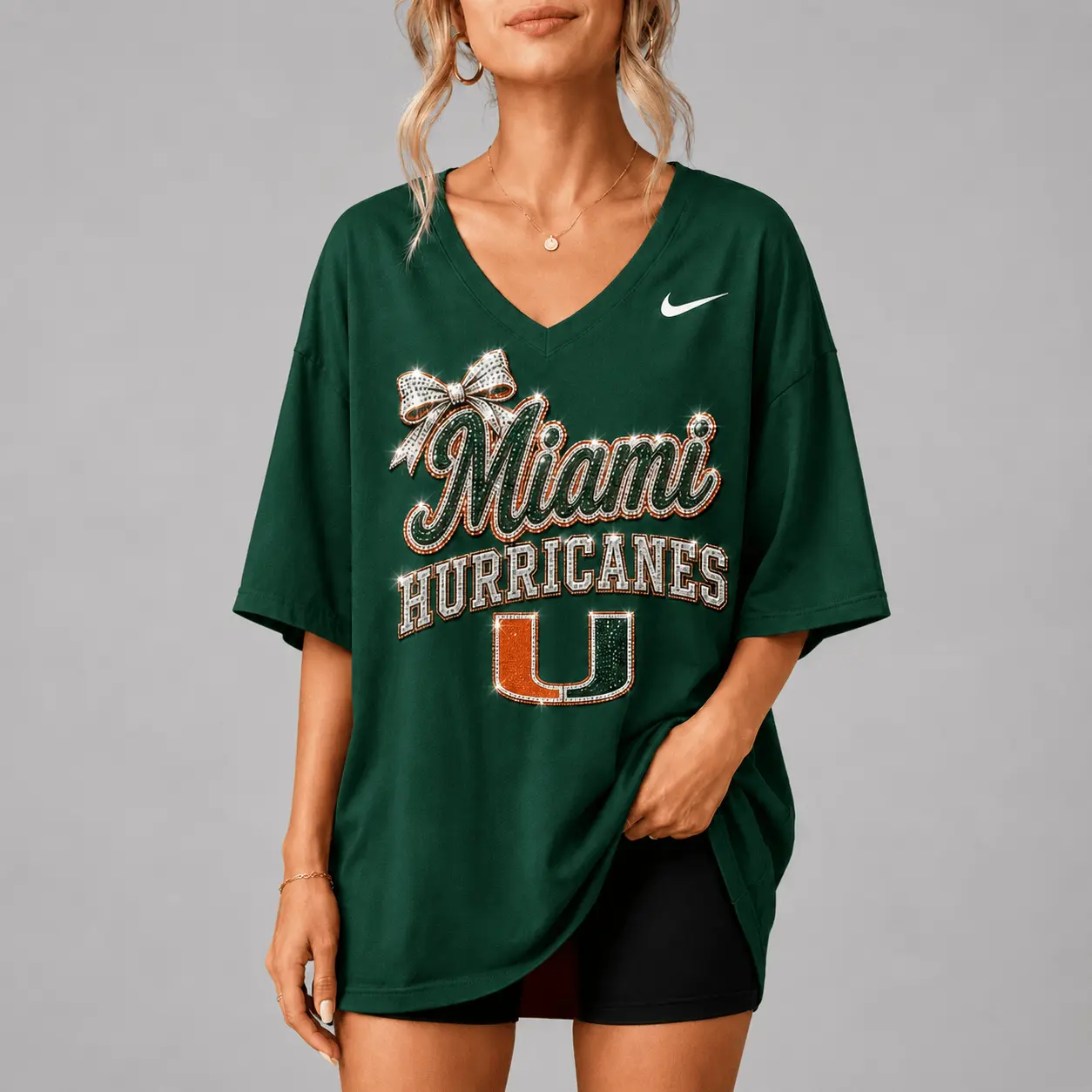 Miami Hurricanes | Premium NCAA Girl Power Comfort V-neck NY - Image 2