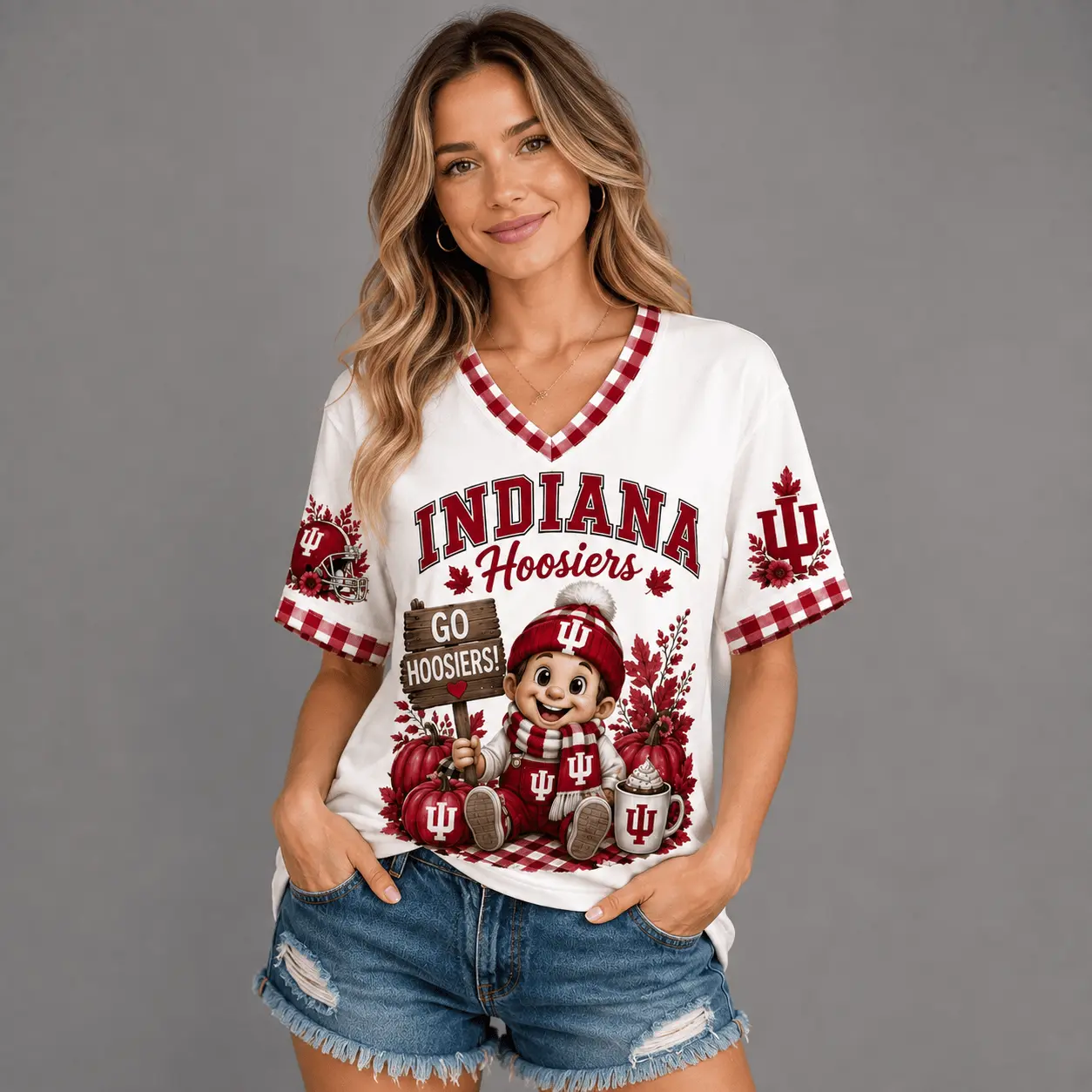 Indiana Hoosiers | Premium NCAA Autumn Game Day V-Neck TD - Image 2