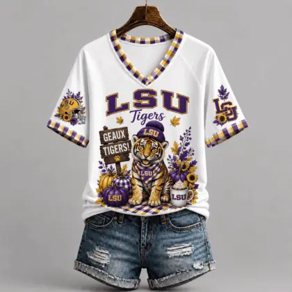 LSU Tigers | Premium NCAA Autumn Game Day V-Neck TD