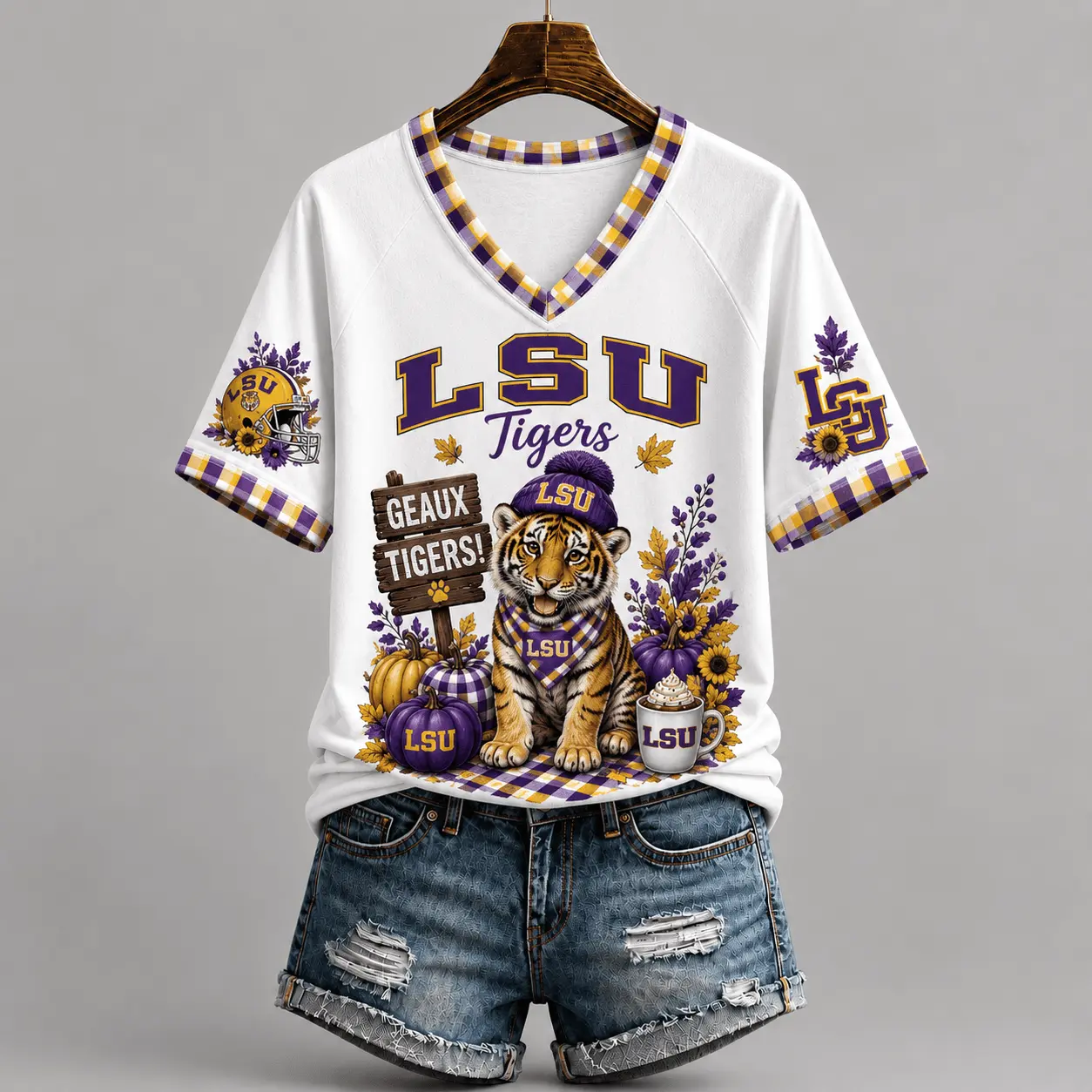 LSU Tigers | Premium NCAA Autumn Game Day V-Neck TD