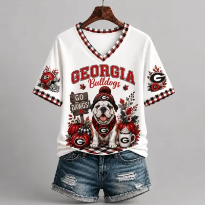 Georgia Bulldogs | Premium NCAA Autumn Game Day V-Neck TD