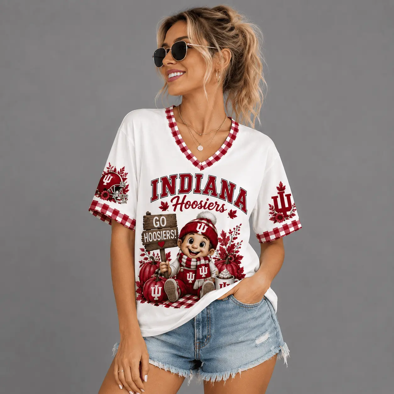 Indiana Hoosiers | Premium NCAA Autumn Game Day V-Neck TD - Image 3
