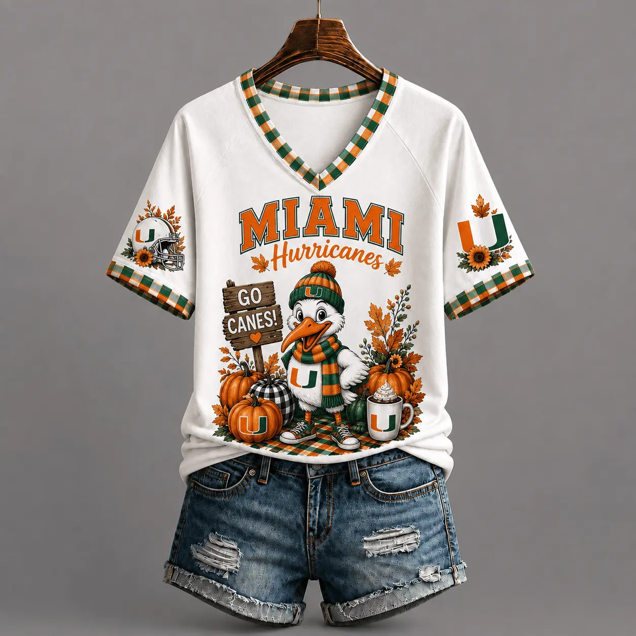 Miami Hurricanes | Premium NCAA Autumn Game Day V-Neck TD