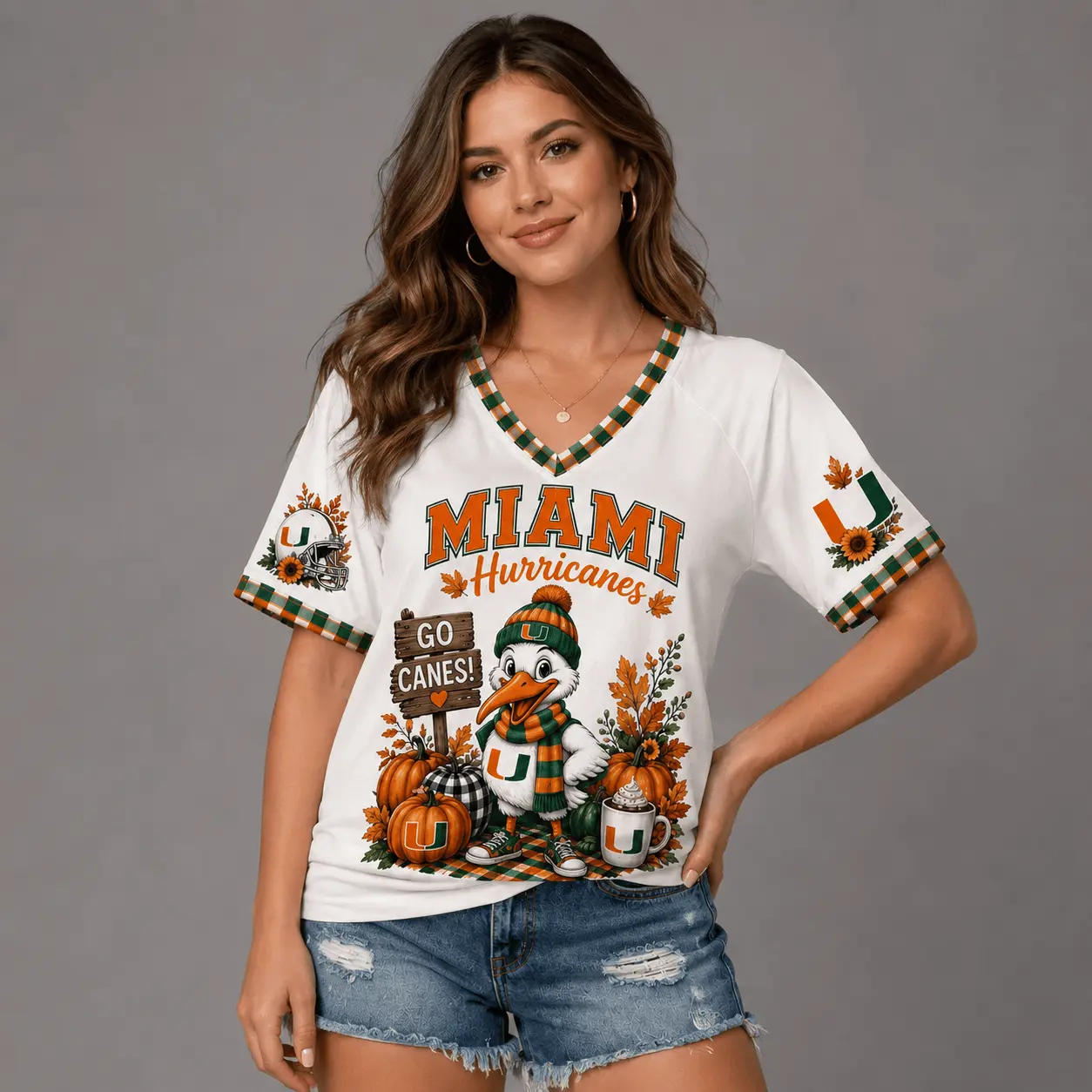 Miami Hurricanes | Premium NCAA Autumn Game Day V-Neck TD - Image 3