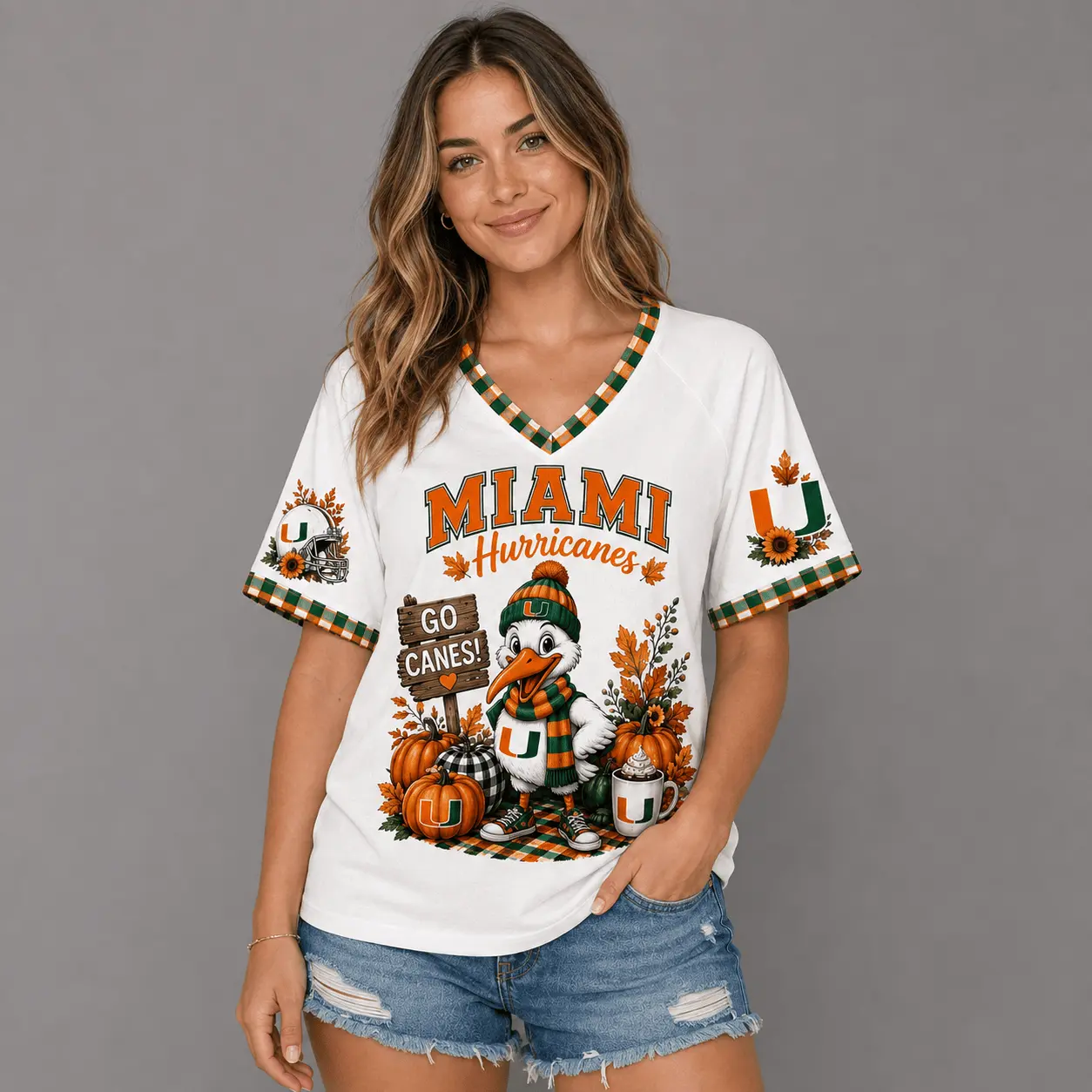 Miami Hurricanes | Premium NCAA Autumn Game Day V-Neck TD - Image 2