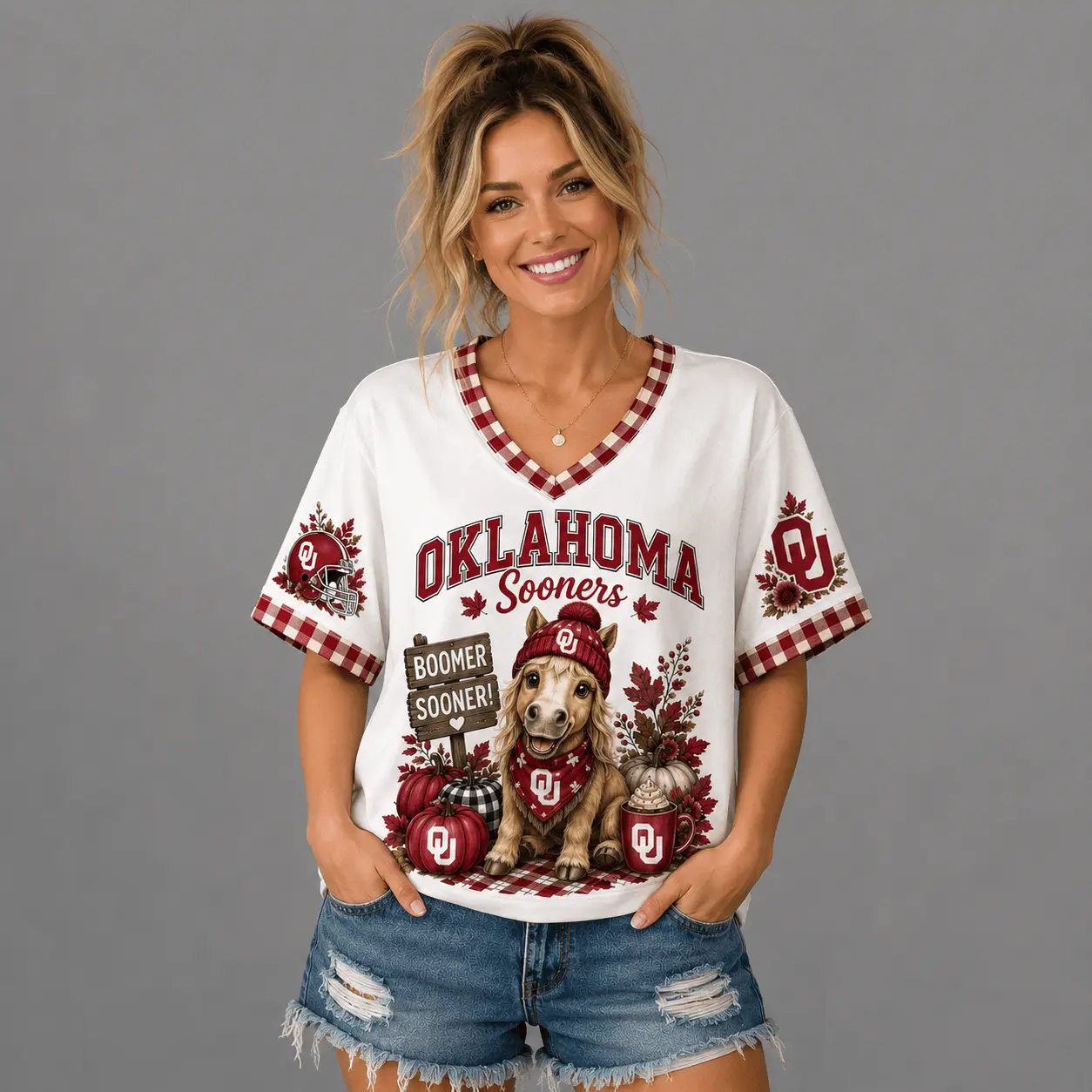 Oklahoma Sooners | Premium NCAA Autumn Game Day V-Neck TD - Image 2