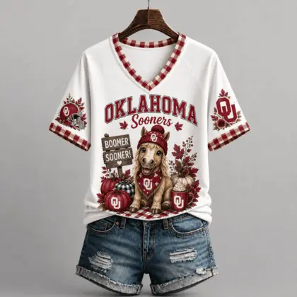 Oklahoma Sooners | Premium NCAA Autumn Game Day V-Neck TD