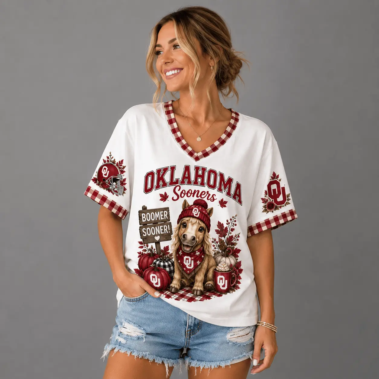 Oklahoma Sooners | Premium NCAA Autumn Game Day V-Neck TD - Image 3