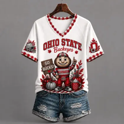 Ohio State Buckeyes | Premium NCAA Autumn Game Day V-Neck TD