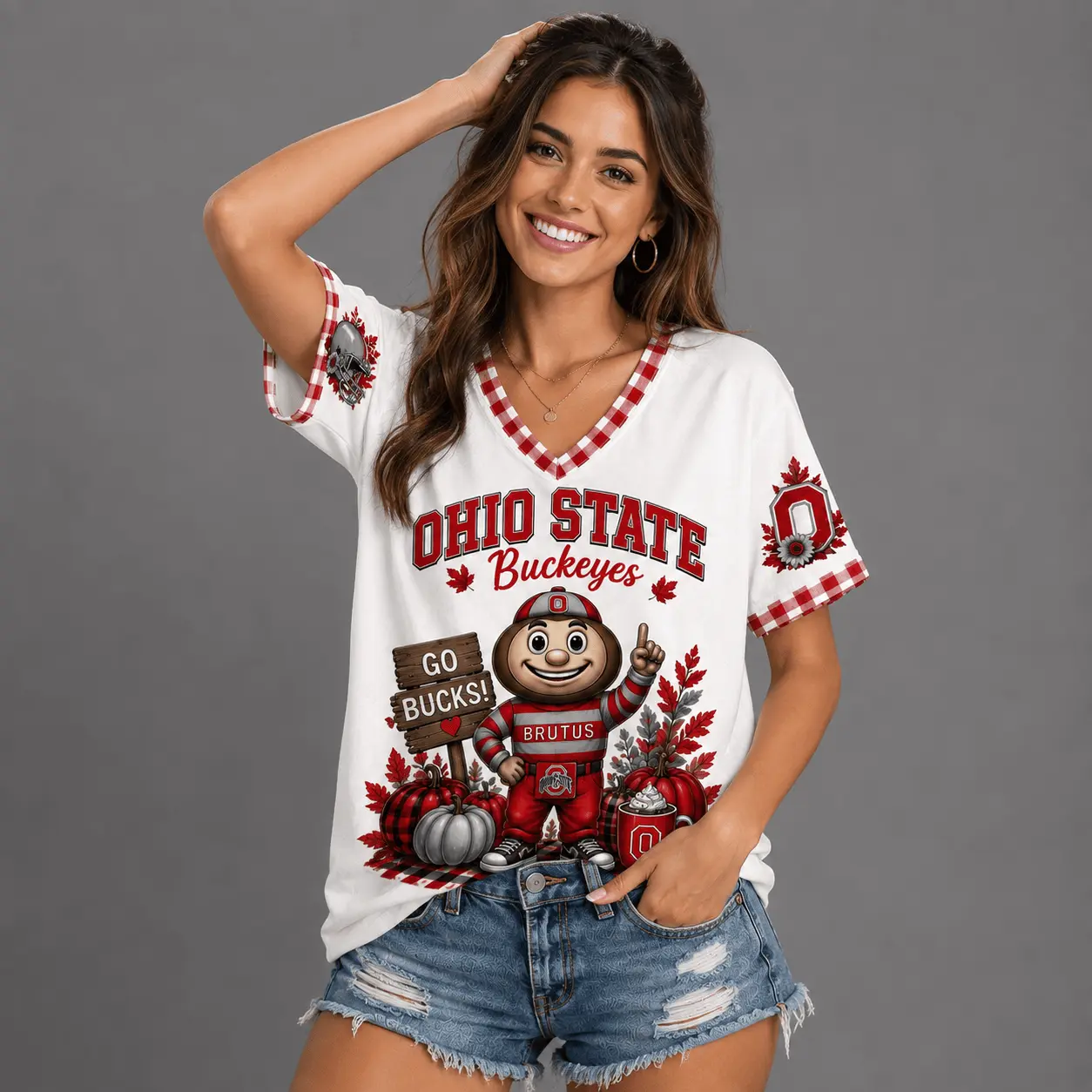 Ohio State Buckeyes | Premium NCAA Autumn Game Day V-Neck TD - Image 3