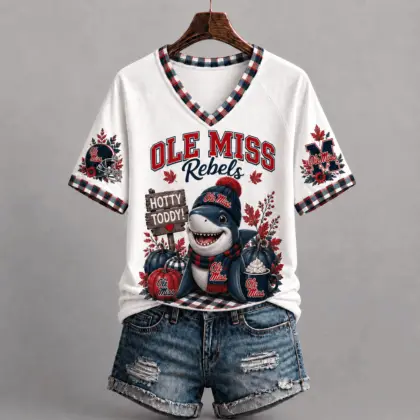 Ole Miss Rebels | Premium NCAA Autumn Game Day V-Neck TD