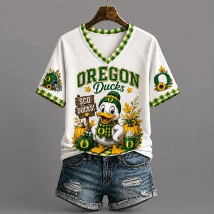 Oregon Ducks | Premium NCAA Autumn Game Day V-Neck TD