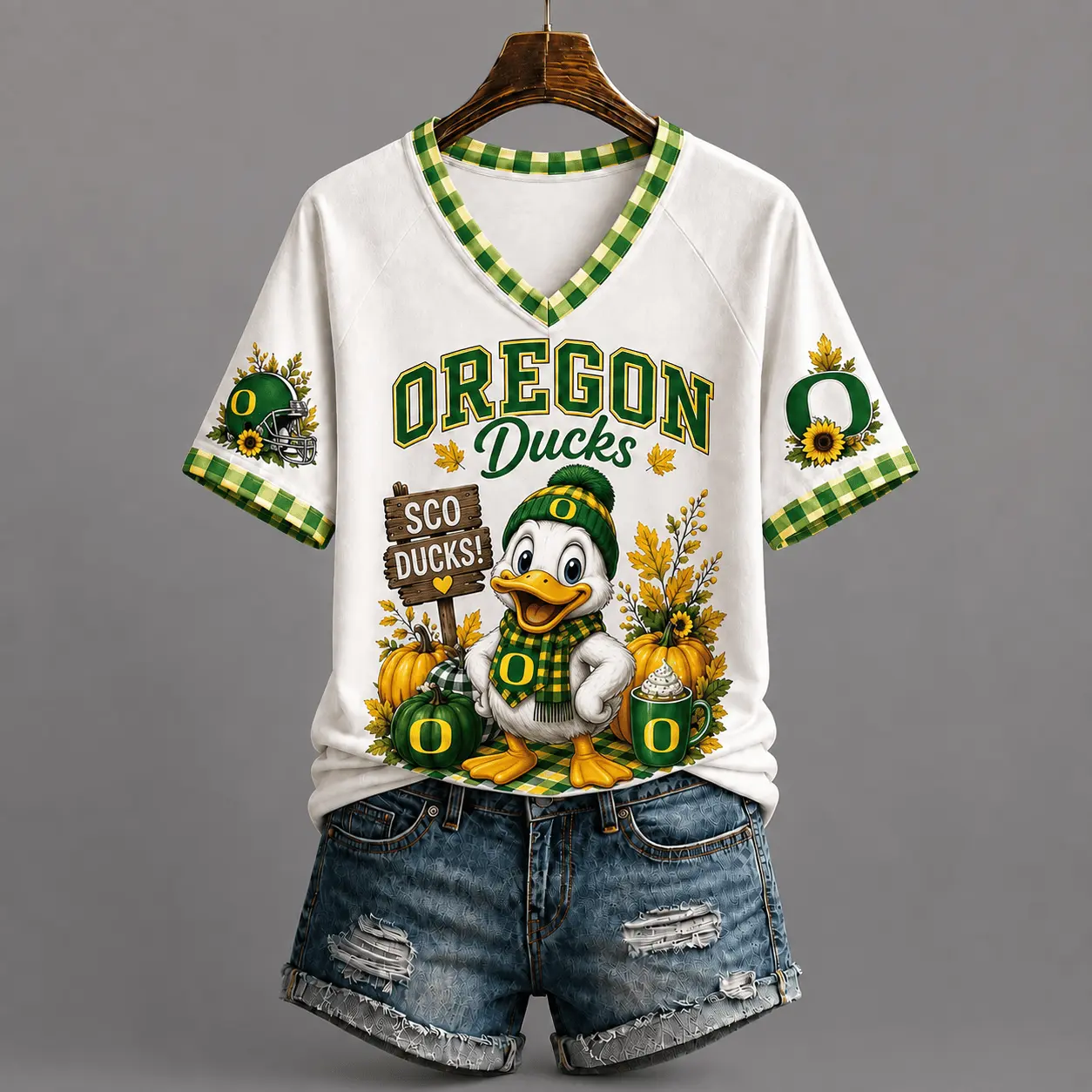 Oregon Ducks | Premium NCAA Autumn Game Day V-Neck TD