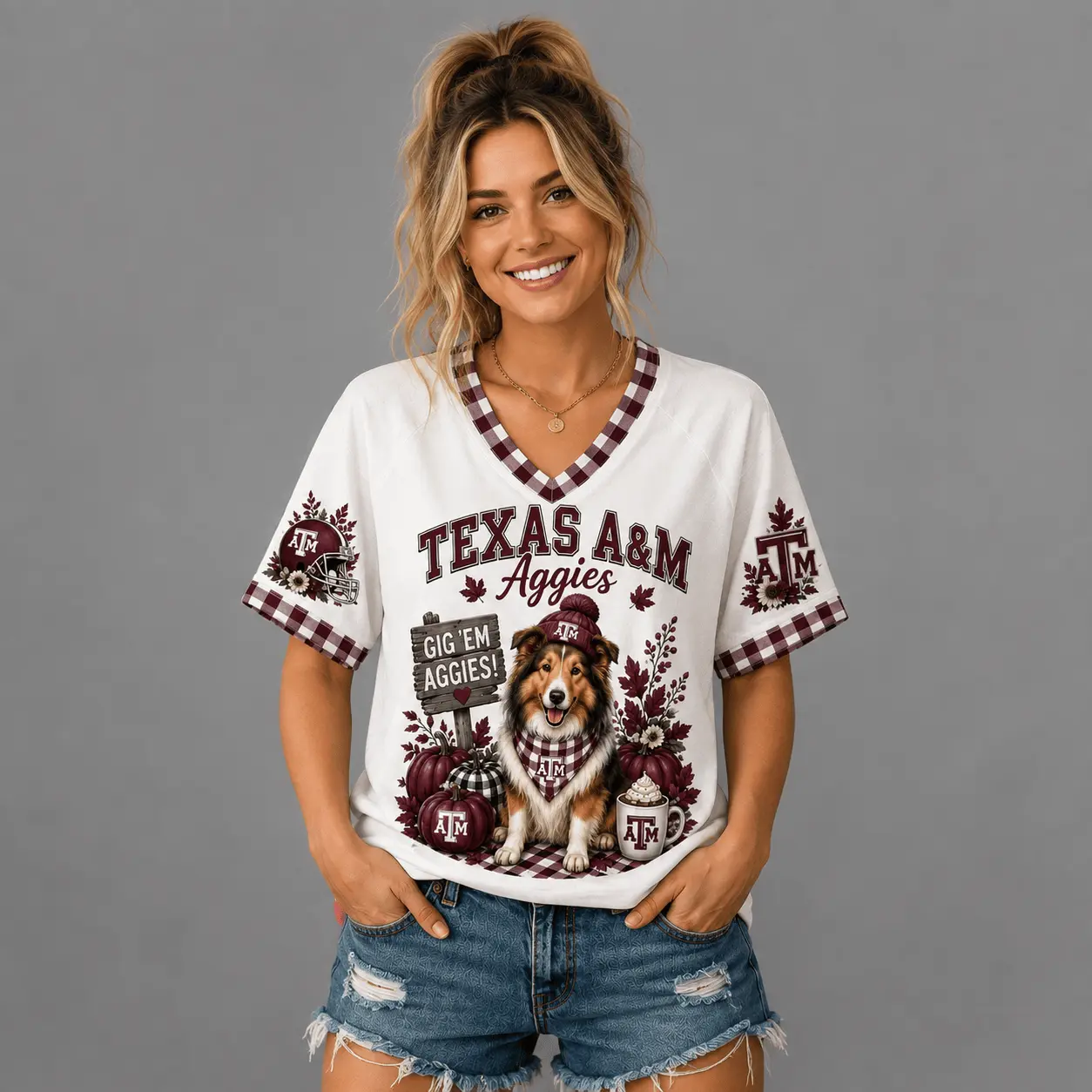 Texas A&M Aggies | Premium NCAA Autumn Game Day V-Neck TD - Image 2