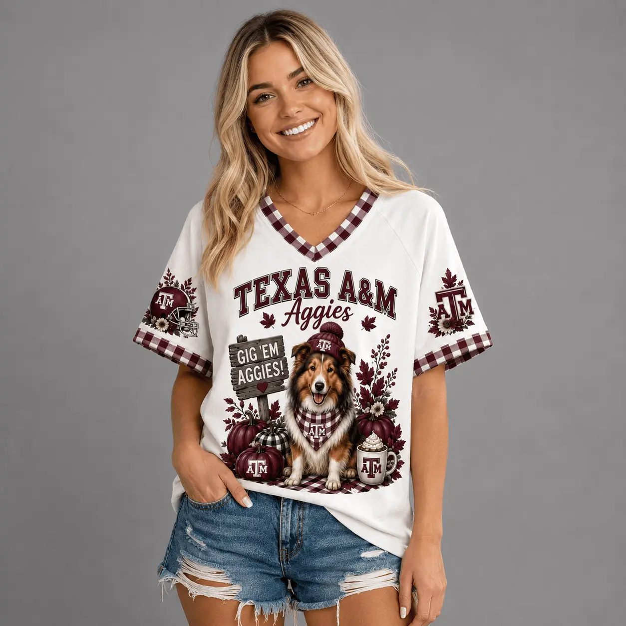 Texas A&M Aggies | Premium NCAA Autumn Game Day V-Neck TD - Image 3
