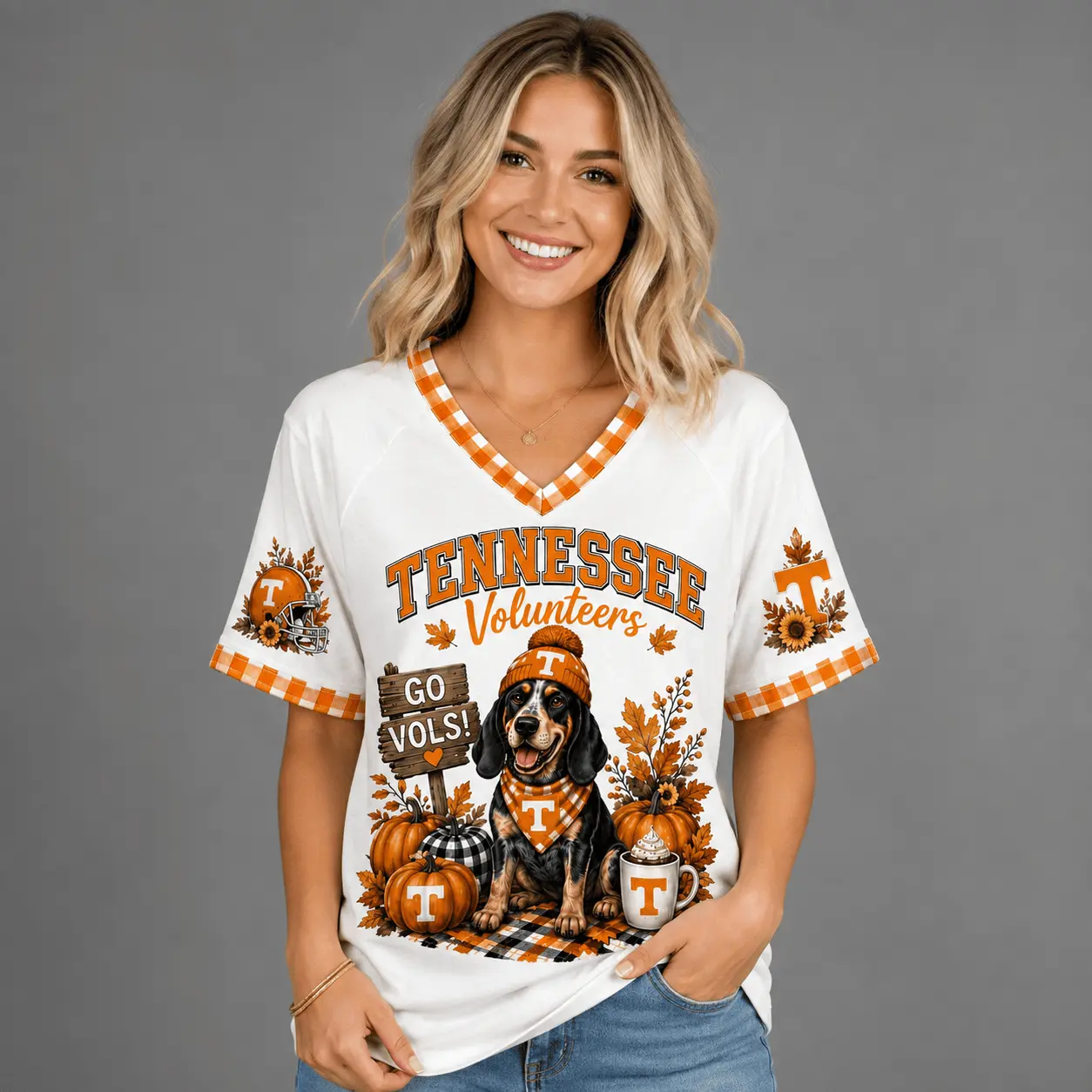 Tennessee Volunteers | Premium NCAA Autumn Game Day V-Neck TD - Image 3