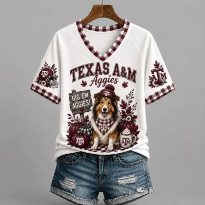 Texas A&M Aggies | Premium NCAA Autumn Game Day V-Neck TD