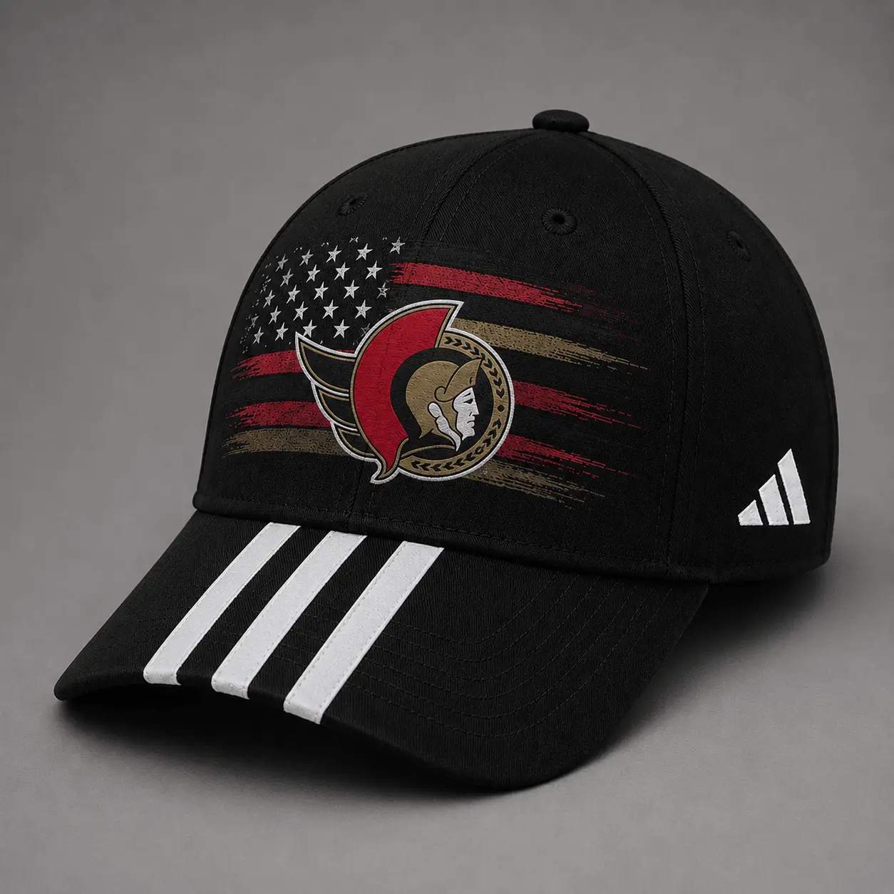 Ottawa Senators | Premium NHL Vintage American Flag Stripe Sports Cap NDN