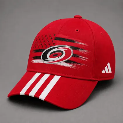 Carolina Hurricanes | Premium NHL Vintage American Flag Stripe Sports Cap NDN