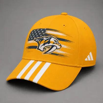 Nashville Predators | Premium NHL Vintage American Flag Stripe Sports Cap NDN