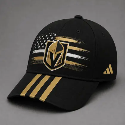 Vegas Golden Knights | Premium NHL Vintage American Flag Stripe Sports Cap NDN