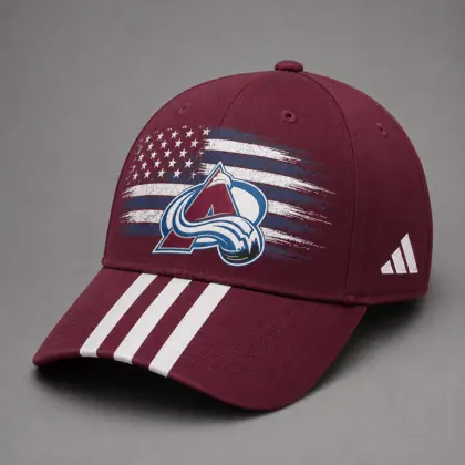Colorado Avalanche | Premium NHL Vintage American Flag Stripe Sports Cap NDN