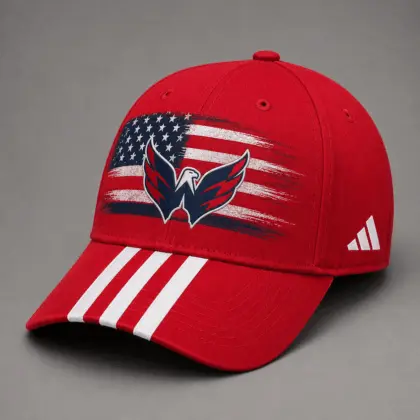 Washington Capitals | Premium NHL Vintage American Flag Stripe Sports Cap NDN