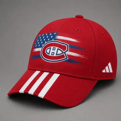 Montreal Canadiens | Premium NHL Vintage American Flag Stripe Sports Cap NDN