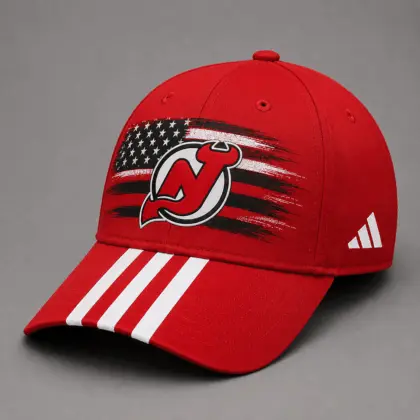 New Jersey Devils | Premium NHL Vintage American Flag Stripe Sports Cap NDN