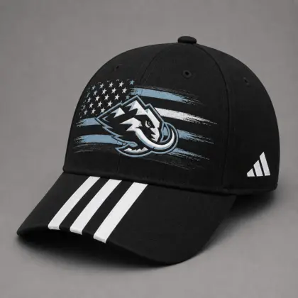 Utah Mammoth | Premium NHL Vintage American Flag Stripe Sports Cap NDN