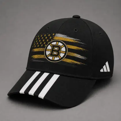 Boston Bruins | Premium NHL Vintage American Flag Stripe Sports Cap NDN