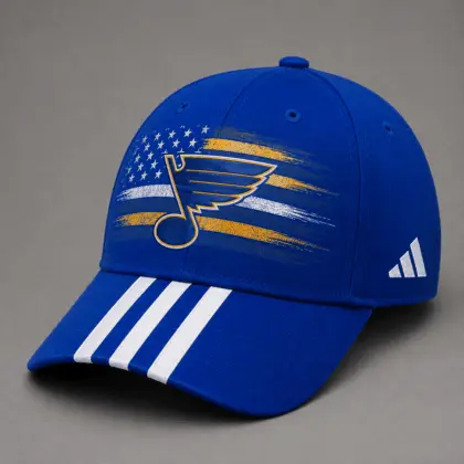 St. Louis Blues | Premium NHL Vintage American Flag Stripe Sports Cap NDN