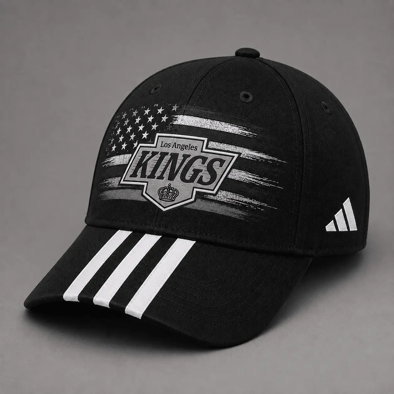 Los Angeles Kings | Premium NHL Vintage American Flag Stripe Sports Cap NDN