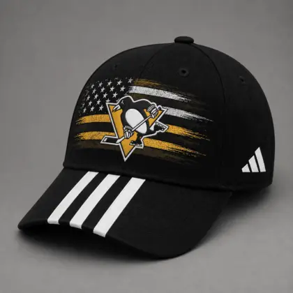Pittsburgh Penguins | Premium NHL Vintage American Flag Stripe Sports Cap NDN