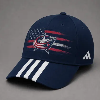 Columbus Blue Jackets | Premium NHL Vintage American Flag Stripe Sports Cap NDN