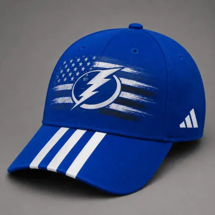 Tampa Bay Lightning | Premium NHL Vintage American Flag Stripe Sports Cap NDN
