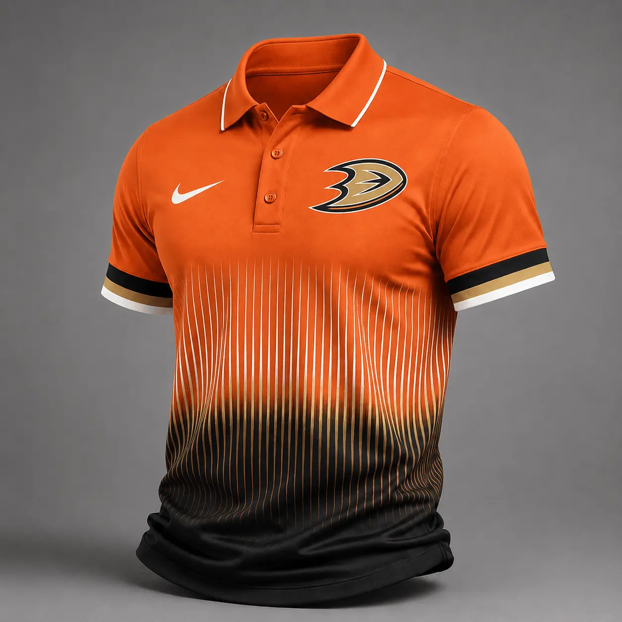 Anaheim Ducks | Premium NHL Gradient Pinstripe Performance Polo Shirt NDN