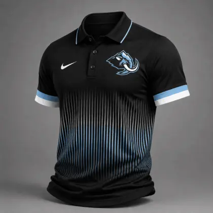 Utah Mammoth | Premium NHL Gradient Pinstripe Performance Polo Shirt NDN
