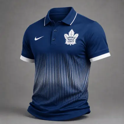 Toronto Maple Leafs | Premium NHL Gradient Pinstripe Performance Polo Shirt NDN