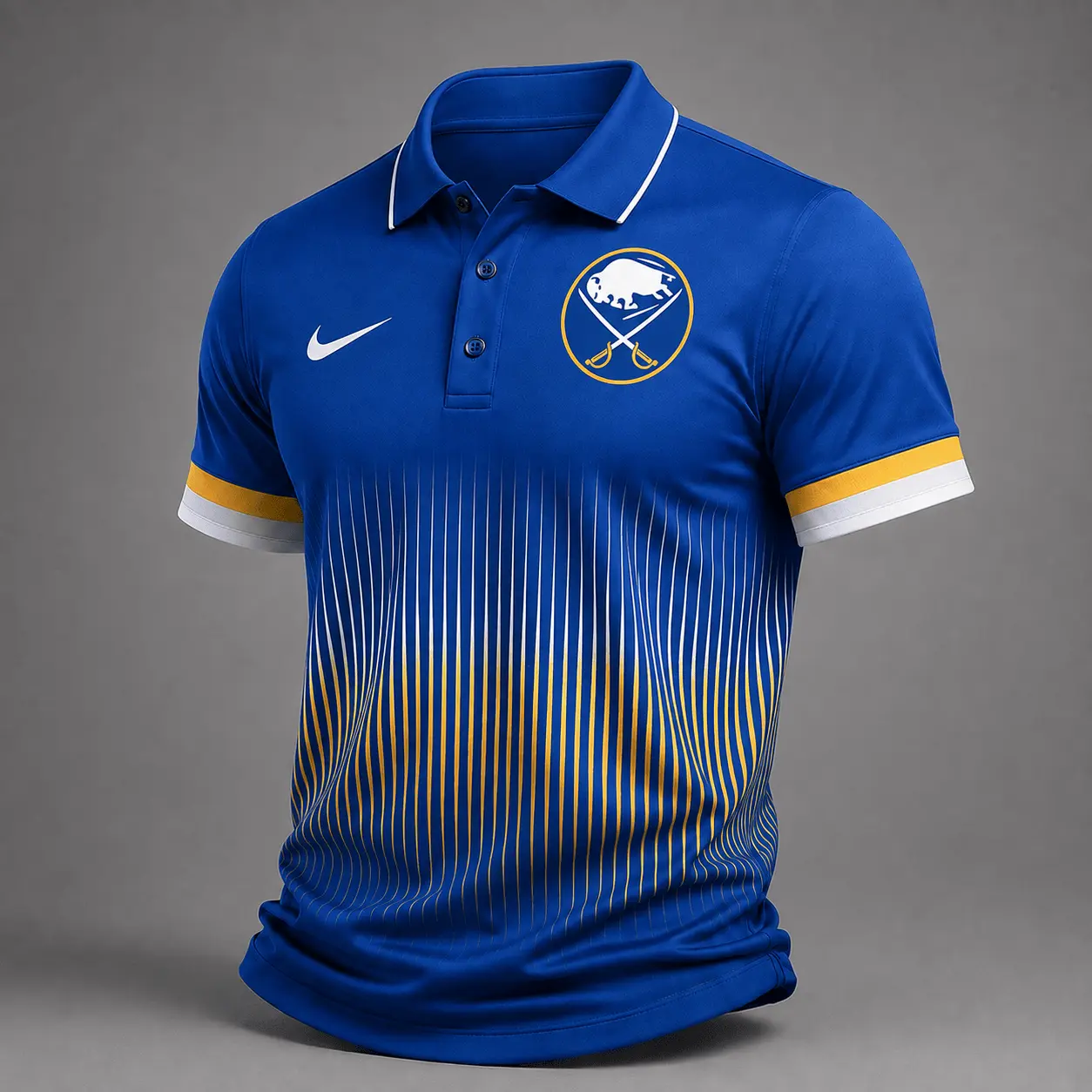 Buffalo Sabres | Premium NHL Gradient Pinstripe Performance Polo Shirt NDN