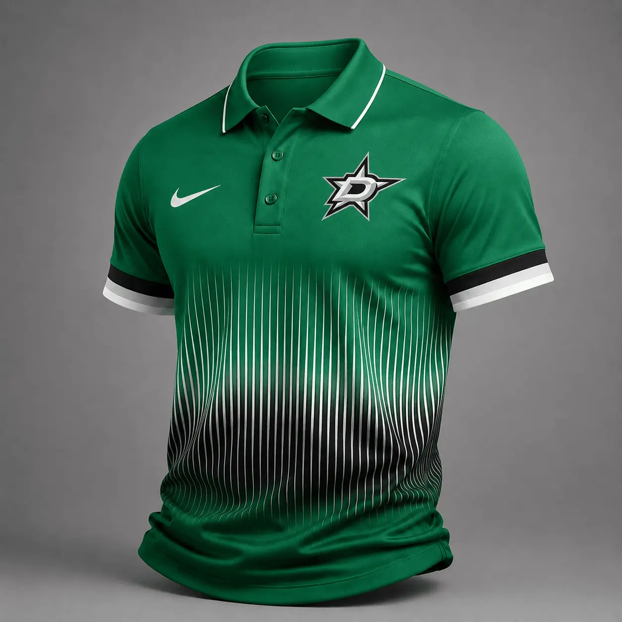 Dallas Stars | Premium NHL Gradient Pinstripe Performance Polo Shirt NDN